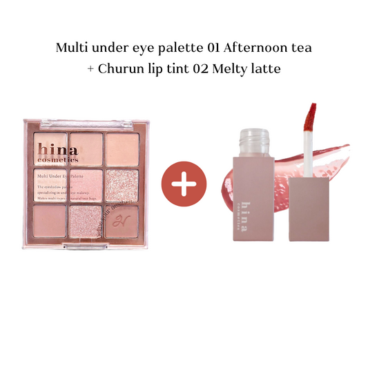 (1+1) Multi under eye palette＋Churun lip tint 02 Melty latte